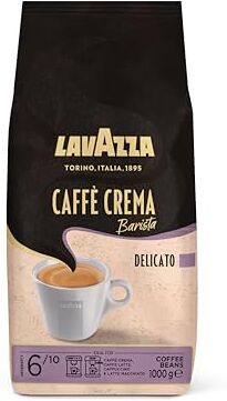 Lavazza , Caffè Crema Barista Delicato, Arabica & Robusta Kaffeebohnen, für Espressomaschinen, mit Schokolade- & Kakaoaromen, Ausgewogener Geschmack, Intensität 6/10, Mittlere Röstung, 1 kg Packung