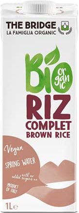 The Bridge Bio Brown Rice Drink Bevanda Biologica a base di Riso Integrale (Formato da 1 litro, Scatola da 12 pezzi)