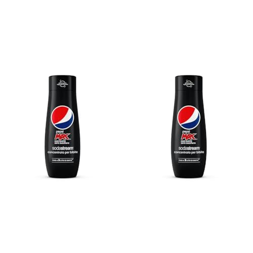 Sodastream Concentrato per la preparazione di bevande dissetanti gassate al gusto Pepsi Max. 440ml per preparare fino a 9 litri di bibita (Confezione da 2)