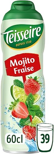 Teisseire Sciroppo al gusto di Mojito Fragola  per Cocktail e Cocktail Analcolici, Bevanda rinfrescante, Aromi Naturali, Bottiglia da 60 cl