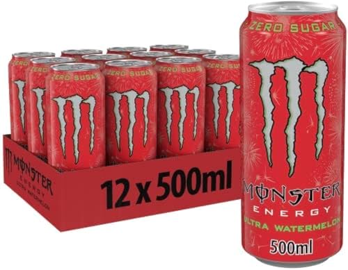 Monster Cable 1 LATTINA MONSTER WATERMELON ULTRA USA ENERGY DRINK ZERO ZUCCHERI NO SUGAR 473ml COLOR TOP