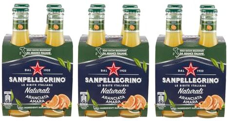 Sanpellegrino 12x San Pellegrino Aranciata Amara Naturali Bevanda Analcolica Rinfrescante con succo di Arancia italiano, Bottiglia di vetro 20cl