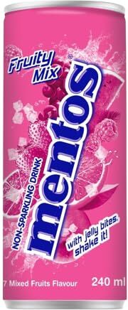 Zeus Party Mentos Drink Fruity Mix 6 Lattine MentosFruity Mix da 240ml Bibita non Frizzante