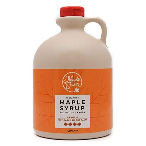 MapleFarm Puro sciroppo d'acero Canadese Grado A, Very Dark Strong taste Caraffa 1,89 l (Confezione da 1) Pure maple syrup succo d'acero