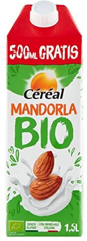 Céréal Bevanda Mandorla Bio, Latte di Mandorla senza Lattosio e senza Glutine, da Agricoltura Biologica Italiana, 1,5L