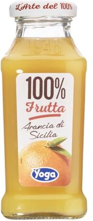 Yoga Succo di Frutta Arancia di Sicilia 100% Confezione da 12 Bottiglie da 200ml