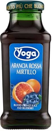 Yoga Succo di Frutta Arancia Rossa e Mirtillo Confezione da 24 Bottiglie da 200 ml