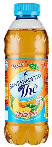 San Benedetto Thè Deteinato Pesca 500 mL Il Sapore del Thè  Senza Teina, Senza Glutine e con Poche Calorie, Tappo Click", da 500 ml (CONFEZIONE)