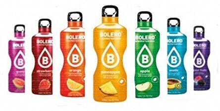 Bolero drink con stevia , senza zucchero .6 bustine monodose istantanee da 9 gr cadauna , gusti assortiti :Banana,Mandorla,Mela,Cocco,Frutti esotici,Melone