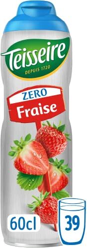 Teisseire Sciroppo di Fragola Zero Zuccheri  per Bevanda Rinfrescante, Cocktail, Bottiglia da 60 cl