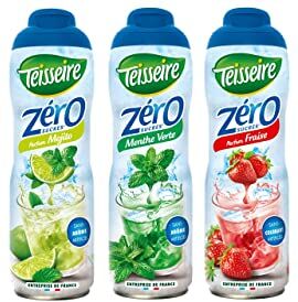 Teisseire 3 sciroppi senza zucchero Mojito menta verde fragola 3X0.6L