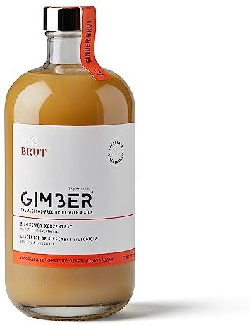 Gimber Brut N°2 concentrato di zenzero biologico 500 ml   Bevanda analcolica biologica a base di zenzero, limone ed erbe   Estratto di zenzero premium   meno zucchero