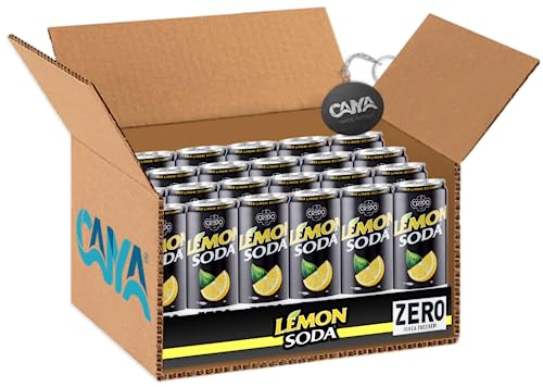 CAIYA 24X Lemonsoda Zero L'Originale Limonata Italiana Senza Zuccheri Lemon Soda 330ml [® BOX da 24 Lattine] Drink Summer 2023