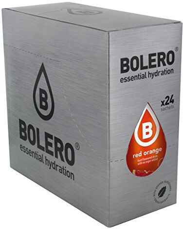 Bolero Drinks 24 bustine da 9 grammi gusto ARANCIA ROSSA Preparato istantaneo per Bevande con Stevia e Vitamina C e Senza Zucchero