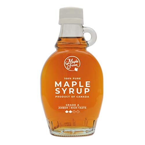 MapleFarm Puro sciroppo d'acero Canadese Grado A (Amber, Rich taste) Bottiglia 189 ml (250 g) Pure maple syrup Puro succo d'acero