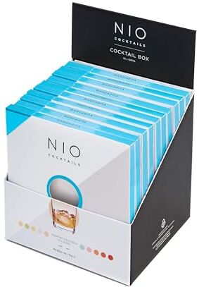 NIO Cocktails Margarita Già Miscelato, Pronto da Bere, Box Contenente 10 Drink da 100ml (Tequila Exotico Blanco, Blue Agave, Cointreau, Sciroppo di Lime), 1000ml