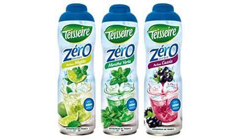 Teisseire 3 sciroppi senza zucchero Mojito menta verde ribes nero 3X0.6L