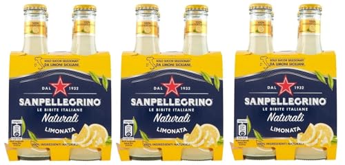 SanPellegrino 12x San Pellegrino Limonata Naturali Bevanda Analcolica Rinfrescante con succo di limone italiano, Bottiglia di vetro 20cl