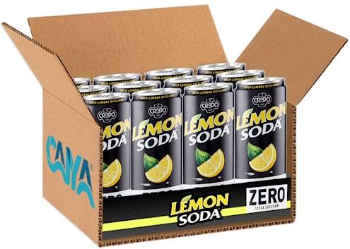 CAIYA 12X Lemonsoda Zero L'Originale Limonata Italiana Senza Zuccheri Lemon Soda 330ml [12 Lattine] Drink Summer 2023