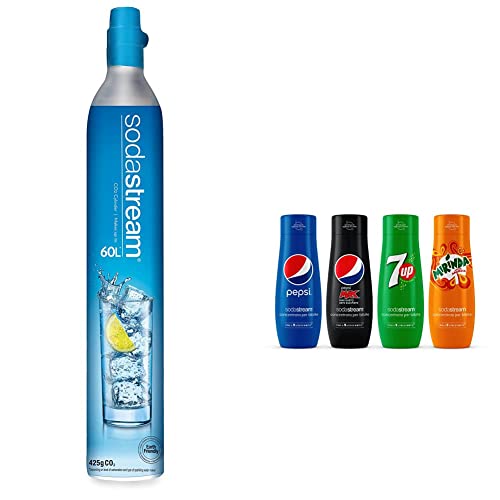 sodastream Cilindro Co2 Addizionale in licenza d'uso, originale per Gasatore d'acqua & Mix Concentrati X Pepsi Regular Bundle, 1760 Millilitro