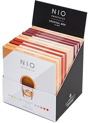 NIO Cocktails Box Amanti del Whiskey, 10 Drink da 100ml già Miscelati, Pronti da Bere, con Bourbon Bulleit (3 Old Fashioned, 3 Manhattan, 2 Boulevardier, 2 Whiskey Sour), Gift Pack, 1000ml