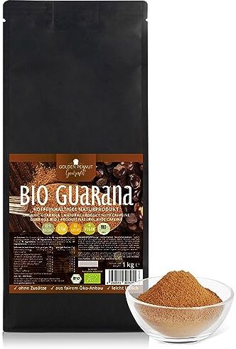 Golden Peanut GOURMET Polvere di guaranà biologico 1 kg di caffeina naturale senza additivi vegano energia bevanda caffè sostituto