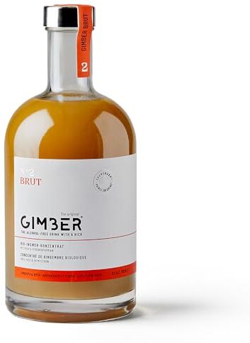 Gimber Brut N°2 concentrato di zenzero biologico 700 ml   Bevanda analcolica biologica a base di zenzero, limone ed erbe   Estratto di zenzero premium   meno zucchero