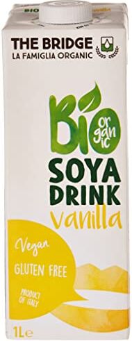 The Bridge Bio Soya Drink Vanilla Bevanda Biologica a base di Soia con Vaniglia (Formato da 1 litro, Scatola da 12 Pezzi)