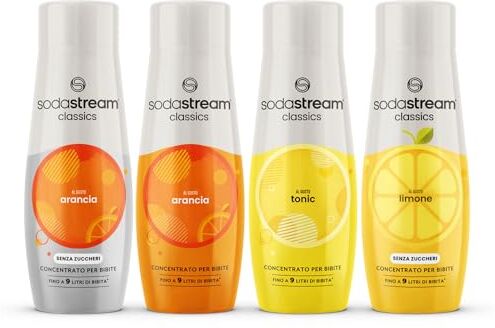 Sodastream Concentrato  4 Gusti Arancia, Arancia zero, Tonica, Limone zero