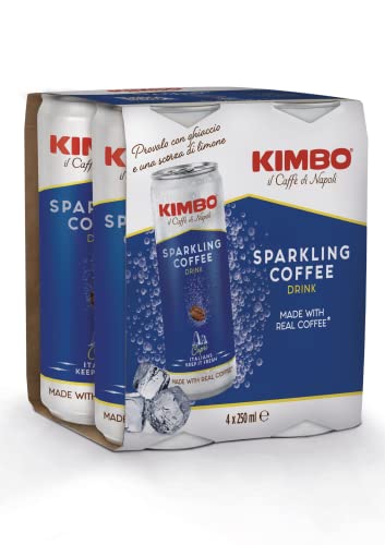 Kimbo Sparkling Coffe, Confezione Da 4 Lattine Da 250 Ml, Caffè