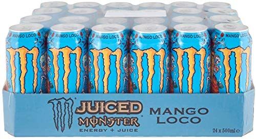 Generico Monster Energy Bevanda Energetica Lattina, 500 ml, Monster Energy Drink 500 ml (Juice Mango Loco, 24 Lattine)