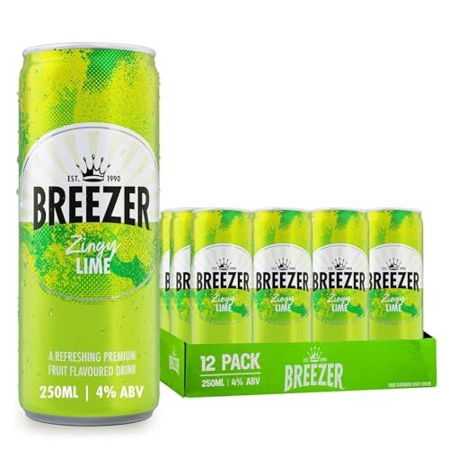 Bacardi BREEZER Lime alcoliche aromatizzate al lime, pronte da bere, lattine alcoliche premiscelate, 4% ABV, 12 x 25cl / 250ml
