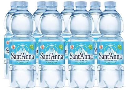 Sant'Anna Acqua  Bottiglie Acqua Naturale 0,5 Litri   Minerale Oligominerale Minimamente mineralizzata   Plastica 100% Riciclabile   Confezione 24 Bottigliette