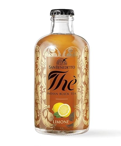 San Benedetto 32x  Indian Black Tea Limone Bevanda Analcolica Rinfrescante, Bottiglia Di Vetro 25cl