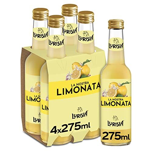 Lurisia La Nostra Limonata – 4 Bottiglie in Vetro 100% Riciclabile da 275ml, Bevanda Analcolica Prodotta con gli Estratti delle Tre Fioriture del Limone, Gusto Dissetante