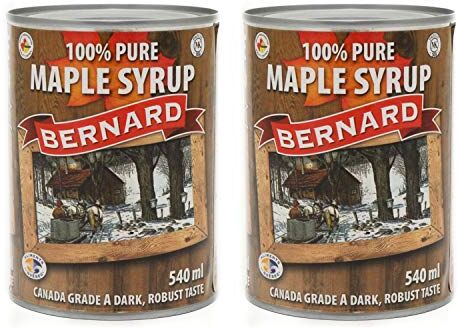 MapleFarm Puro sciroppo d'acero Canadese Grado A (Dark, Robust taste) Pack x 2 Lattine 540 ml (714 g) Pure maple syrup Puro succo d'acero