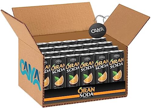 CAIYA 24X Oransoda L'Originale Aranciata Italiana Oran Soda 330ml [® BOX da 24 Lattine] Drink Summer 2023