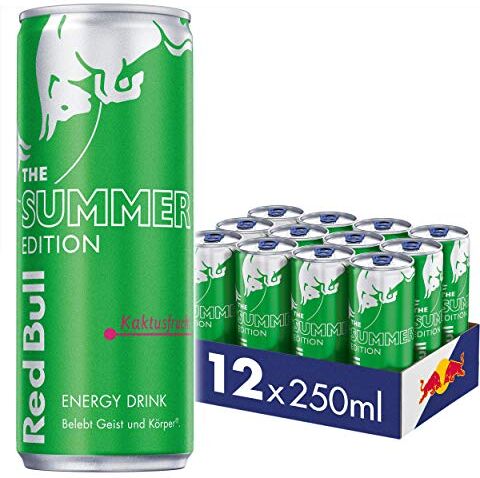 Bull Energy Drink Green Edition Frutto di cactus, 12 x 250 ml (monouso)