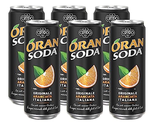 CAIYA 6X Oransoda L'Originale Aranciata Italiana Oran Soda 330ml [6 Lattine] Drink Summer 2023