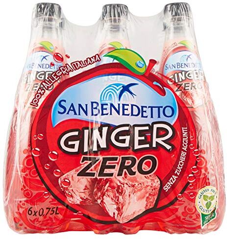 San Benedetto Bibita Analcolica Ginger, Zero Zuccheri Aggiunti 750 ml [confezione da 6]