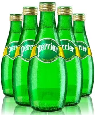 Generico Perrier Acqua Perrier Acqua Minerale Naturale Frizzante in Vetro con Tappo Richiudibile 330 ml x 24 Bottiglie