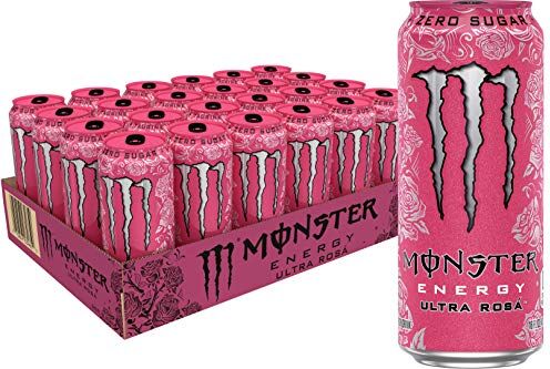 Monster Cable Ultra Rosa, Bevanda energetica senza zucchero, 453,6 g (confezione da 24)