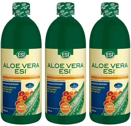 ESI Succo Aloe Vera con Arancia Rossa 3 confezioni da 1 litro