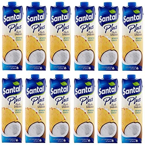 Santal Succo Ananas Cocco, con una Goccia di Latte 12 pezzi da 1 l [12 l]