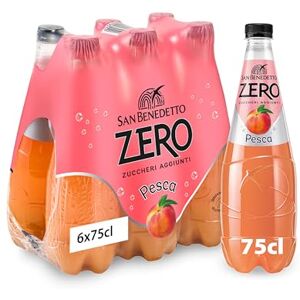 San Benedetto Pesca Zero, Bibita Analcolica Gassata, 6 x 750 ml, Zero Zuccheri Aggiunti e Pochissime Calorie, Rinfrescante e Leggera San Benedetto Pesca Zero, Bibita Analcolica Gassata, 6 x 750 ml, Zero Zuccheri Aggiunti e Pochissime Calorie, Rinfrescante e Leggera
