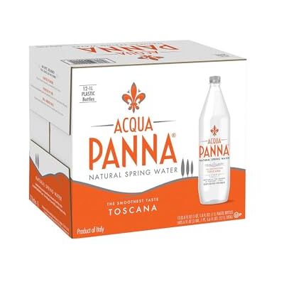 Acqua Panna , Confezione da 12 bottiglie di acqua naturale da 1 litro Acqua Panna , Confezione da 12 bottiglie di acqua naturale da 1 litro
