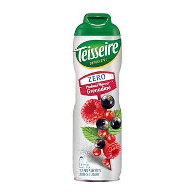 Teisseire Sciroppo Zero Zuccheri , Sciroppo di Granatina per Bevanda Rinfrescante, Cocktail, Bottiglia da 60 cl Teisseire Sciroppo Zero Zuccheri , Sciroppo di Granatina per Bevanda Rinfrescante, Cocktail, Bottiglia da 60 cl