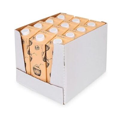 KoRo Acqua di cocco bio 12 x 1 L senza zuccheri (contiene naturalmente zuccheri) e conservanti per cocktail, mocktail, gelati e sorbetti KoRo Acqua di cocco bio 12 x 1 L senza zuccheri (contiene naturalmente zuccheri) e conservanti per cocktail, mocktail, gelati e sorbetti