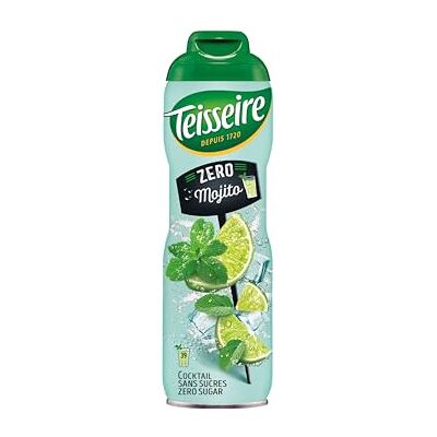 Teisseire Sciroppo al gusto di Mojito Zero Zuccheri per Cocktail e Cocktail analcolici, Bevanda rinfrescante, Bottiglia da 60 cl Teisseire Sciroppo al gusto di Mojito Zero Zuccheri per Cocktail e Cocktail analcolici, Bevanda rinfrescante, Bottiglia da 60 cl