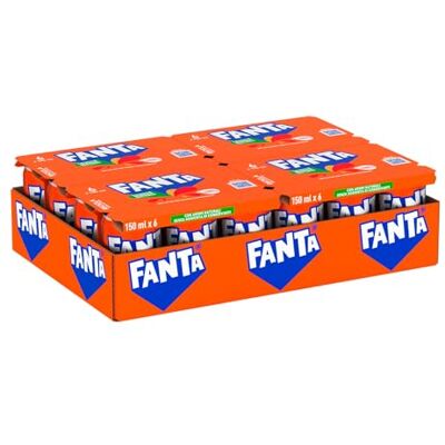 Fanta Original Gusto Arancia, con Succo di Arance Italiane, Senza Aggiunta di Conservanti, Lattina 100% riciclabile, Gusto Rinfrescante 24 lattine da 150 ml Fanta Original Gusto Arancia, con Succo di Arance Italiane, Senza Aggiunta di Conservanti, Lattina 100% riciclabile, Gusto Rinfrescante 24 lattine da 150 ml